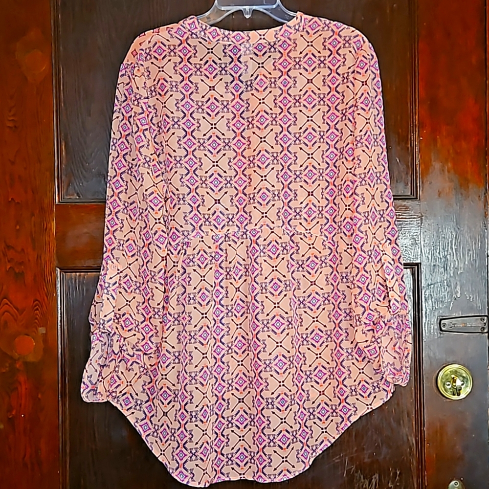 EUC No Boundaries Sheer Peasant Blouse - Size XXL - Picture 4 of 4